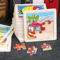 Load image into Gallery viewer, Hot Sale 11X11CM Kids Wooden Puzzle Baby Cartoon Animal Traffic
