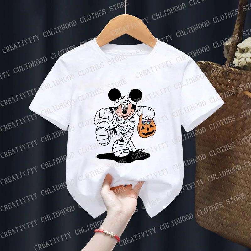 Mickey Mouse Halloween Children T Shirt Disney Pumpkin for Girl