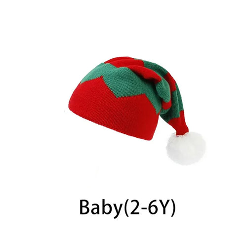 Parent-Child Christmas Hat Big Pompom Mother Kids Knit Beanie Cap