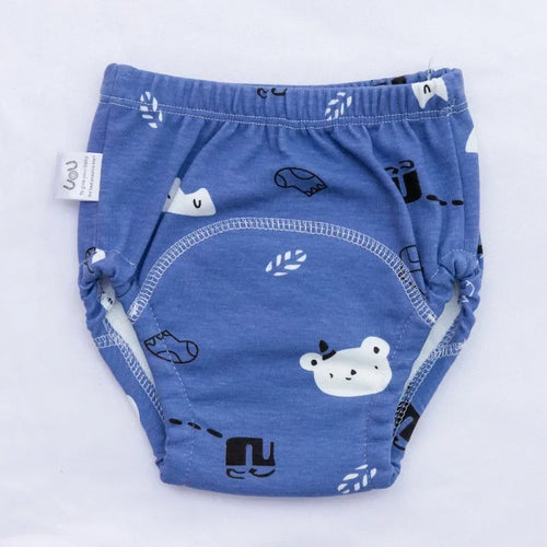 B Caton Cartoon Print Reusable Baby Diaper 6-layer Waterproof Cotton