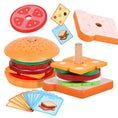 Load image into Gallery viewer, Montessori Wooden Hamburg Sandwich Stacking Toys With Order Cards Fine
