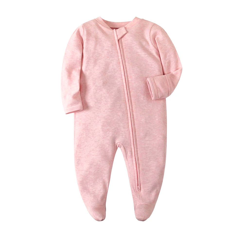 Newborn Footed Pajamas Zipper Girl and Boy Romper Long Sleeve Jumpsuit