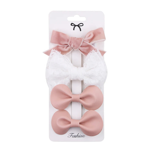 4Pcs/Set Baby Bows Hair Clips Muslin Girls Hairpins Hairclip For Kids