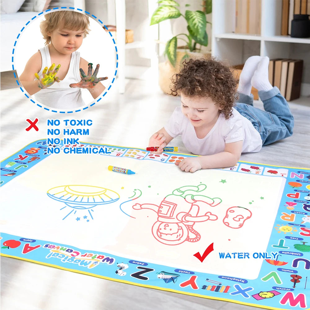 100x80CM Magic Water Drawing Mat with Reusable Magic Pens, Drawing