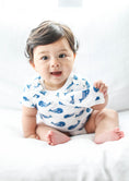 Load image into Gallery viewer, Smart Short Sleeve Bodysuit + Bib - Blue Whale
