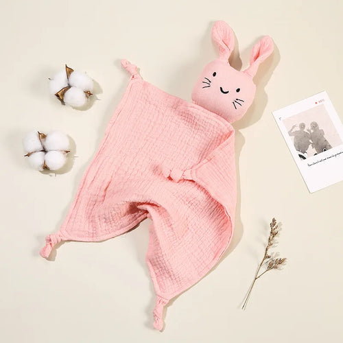 Baby Cotton Muslin Comfortable Blanket Cute Cat Doll For Infant Kids