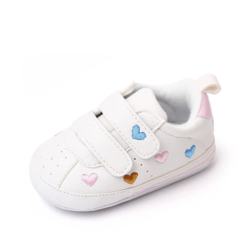 Baby White PU Sneaker Non-slip for Toddler Boys and Girls Cute