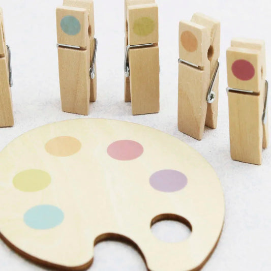 Mini Montessori Visual Sensory Toys Wooden Clip Color Matching Puzzle