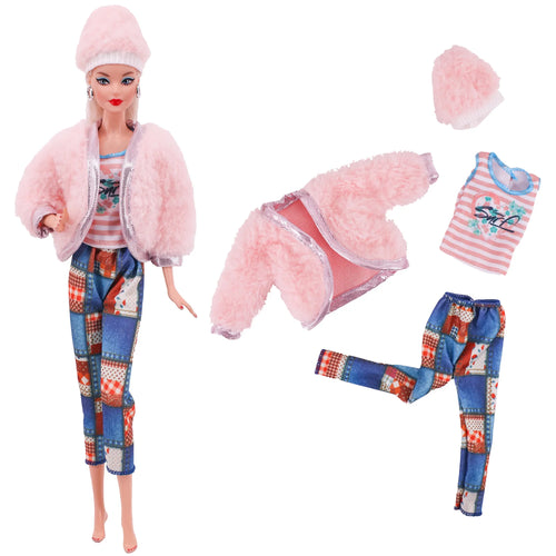 Barbies Doll Clothes Doll Dress Fashion Outfit Shirt Casual Wear Skirt