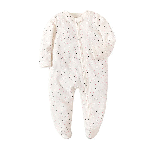 Newborn Footed Pajamas Zipper Girl and Boy Romper Long Sleeve Jumpsuit