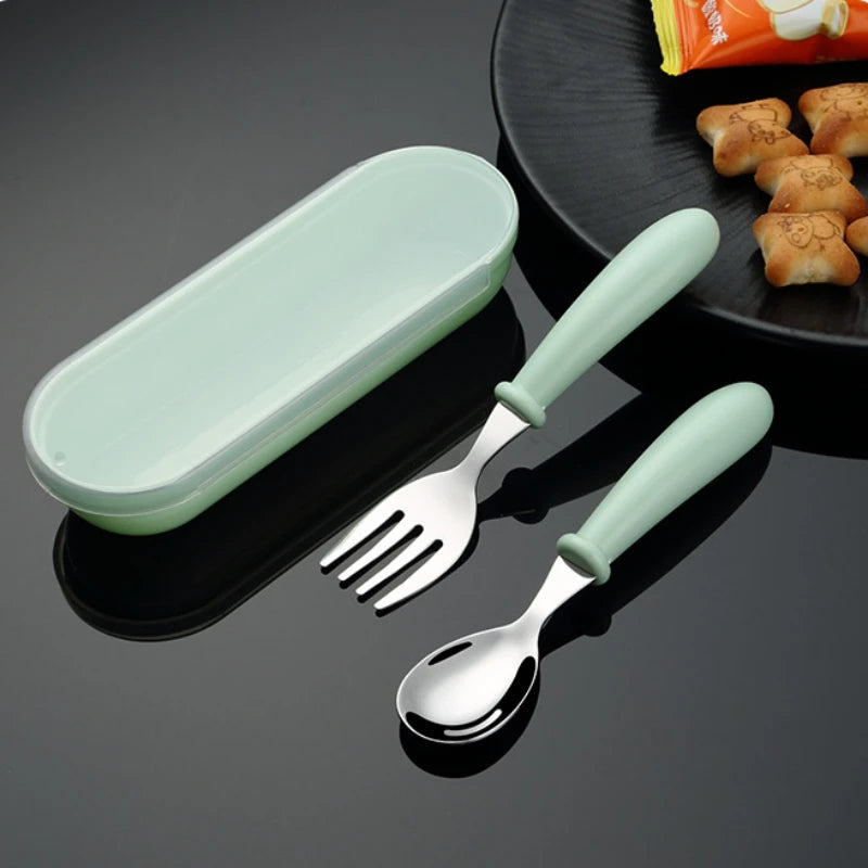 Baby Feeding Tableware Set Children Utensil Stainless Steel Toddler