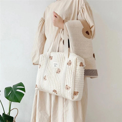 Korea Style Newborn Baby Care Diaper Bag Mummy Shoulder Bag Embroidery