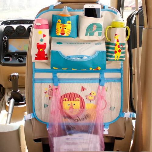 Cartoon Baby Car Seat Back Storage Bag, Large Capacity