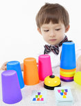 Load image into Gallery viewer, Montessori Toys Stack Cup Game With Card Educational Intellectual
