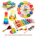 Load image into Gallery viewer, 9 in 1 Wooden Montessori Toys Rattle Bell Drum Column Set Musical
