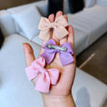 Load image into Gallery viewer, 6PCS Soft Cotton Bow Hairpin Girl Sweet Plaid Design Hairpin Color
