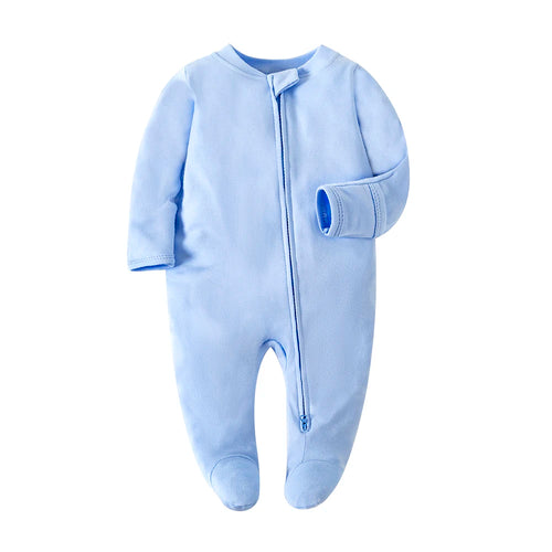 Newborn Footed Pajamas Zipper Girl and Boy Romper Long Sleeve Jumpsuit