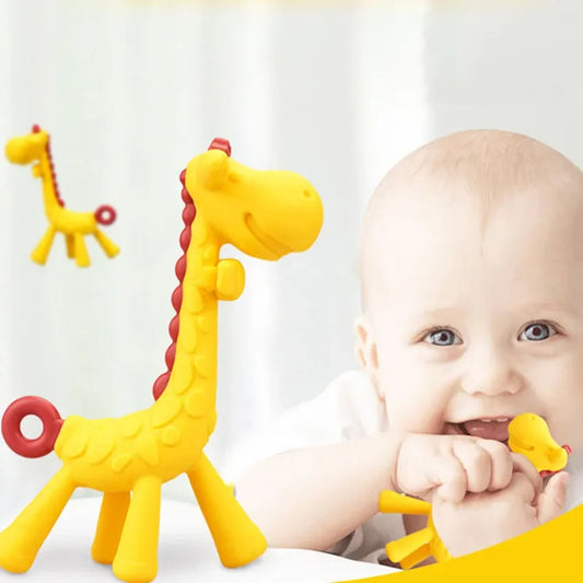 Dr.isla 1 pcs Silicone Teethers Giraffe Cartoon Baby Ring Teether BPA