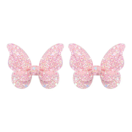 2/4/5Pcs Girls Cute Sequins Double Butterfly Hair Clip Bow Hairpins