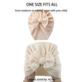 Load image into Gallery viewer, Solid Textured Ribbed Turban Baby Hats Bow Topknot Caps for Newborn
