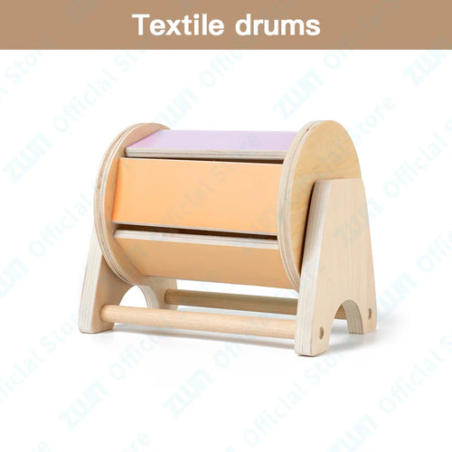 Montessori Infant Wooden Toys Target Box Rolling Drum Color Shape