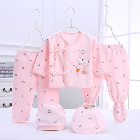 5Piece Sets Spring Baby Girl Boy Clothes Casual Cartoon Cute Print