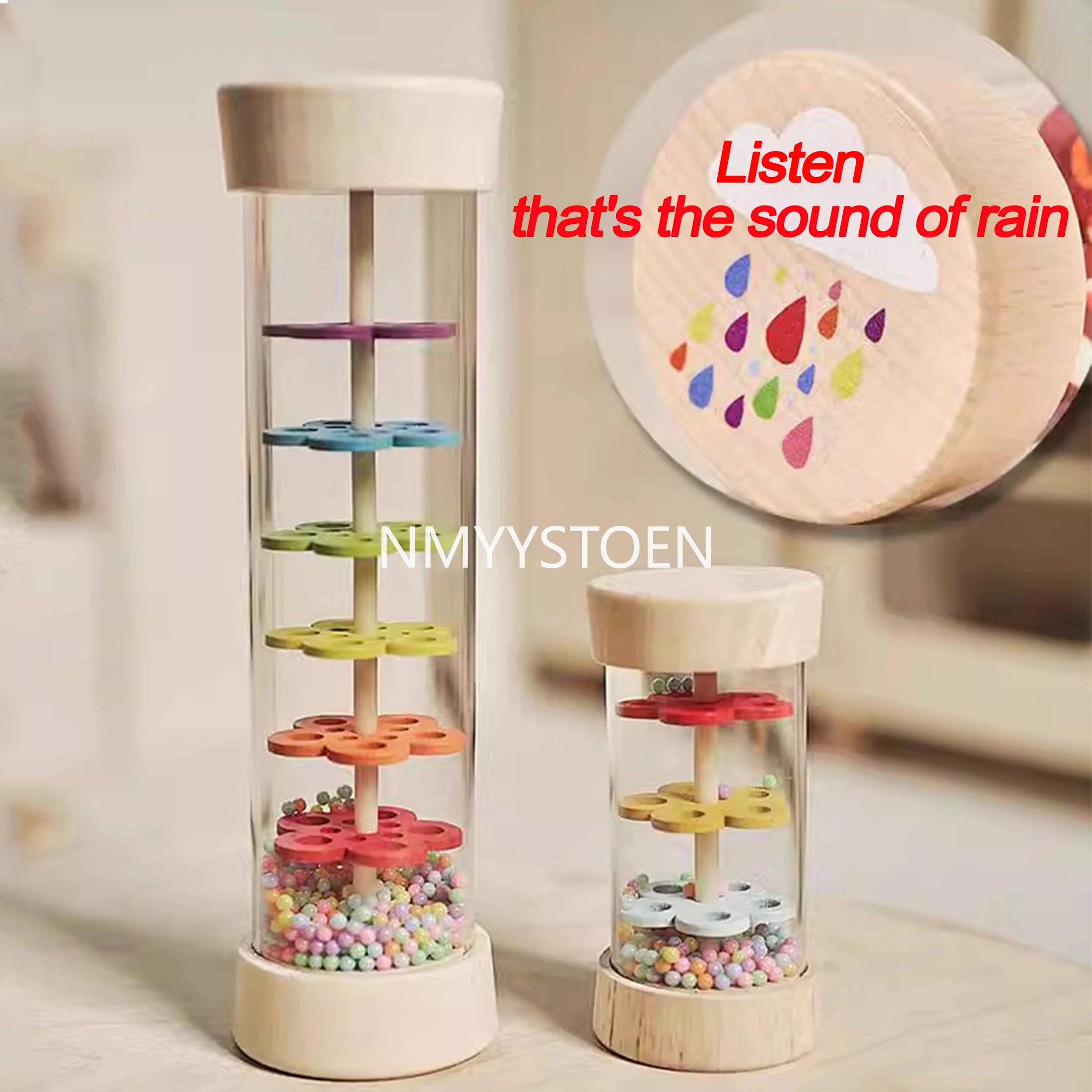 Baby Wooden Rain Sound Pipe Simulation Rain Sound Wooden Toy Gift