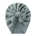 Load image into Gallery viewer, Solid Textured Ribbed Turban Baby Hats Bow Topknot Caps for Newborn
