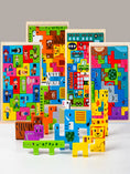 Load image into Gallery viewer, Montessori Animal Characters Transportation wooden puzzle Russian
