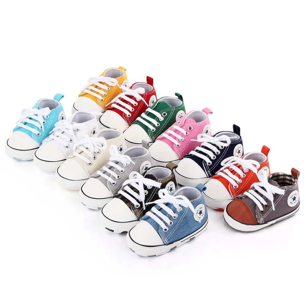 New Baby Shoes Boys Girls Classic Canvas Casual Sneakers Newborn First