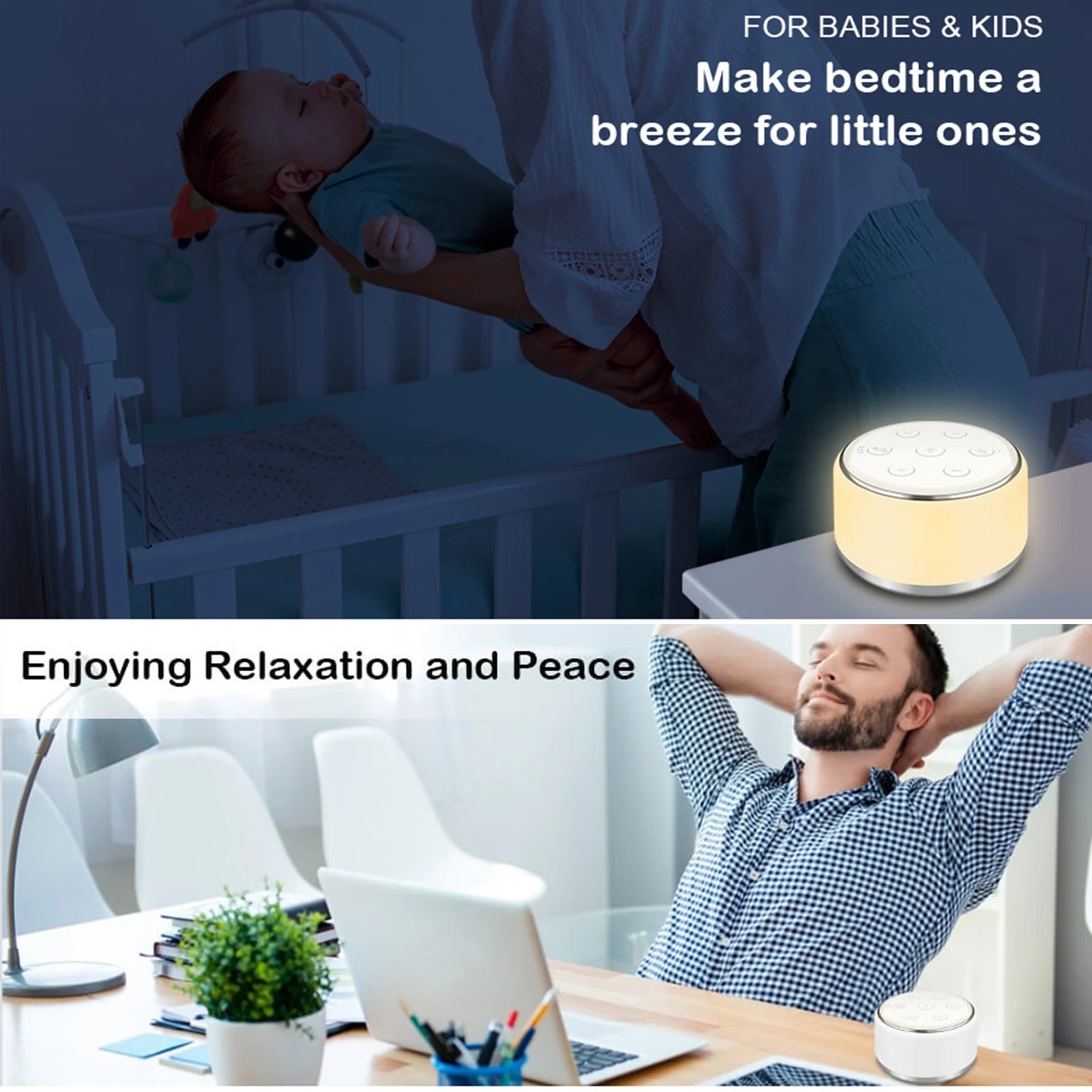 White Noise Machine Desktop Sleep Sound Machine for Baby Sleep Soother