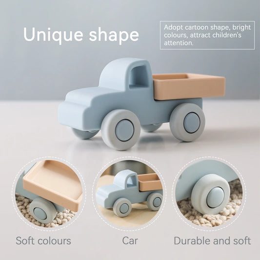 Baby Silicone Car Toys Montessori Baby Things Silicone Baby Teether