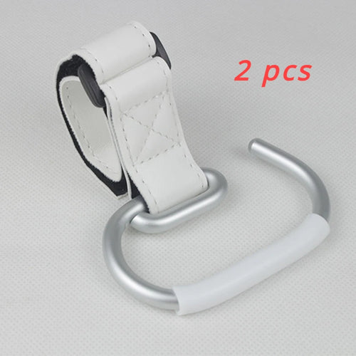 1-2Pcs PU Leather Stroller Hooks Rotate 360 Degrees Multifunctional