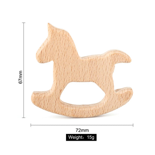 1pc Baby Teether Wooden Food Grade Cartoon Animals DIY Kids Teething