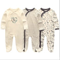 Load image into Gallery viewer, Unisex Baby Organic Cotton Snap Footed Sleep and Play Pajamas Long
