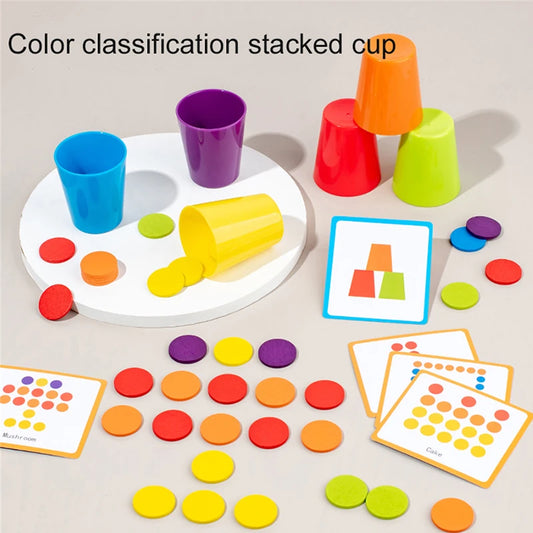 Kids Sensory Sorting Cup Montessori Toys Learning Color Number