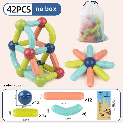 Magnetic Constructor Blocks Set Toys for Kids Magnet Stick Rod