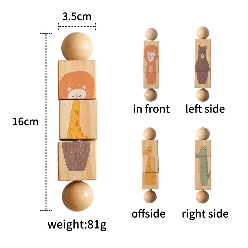 1pc Wooden Montessori Toy Hand bell Toy Baby Mobile Musical Rattle Toy