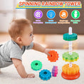 Load image into Gallery viewer, Montessori Rotating Rainbow Tower Baby Stacking Puzzle Toys Safety and
