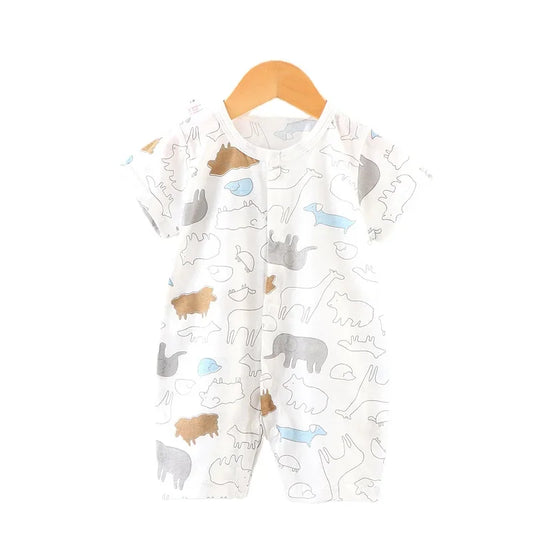 Newborn Boy Girl Summer Cotton Clothes Baby Short-Sleeved Thin Romper