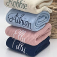 Load image into Gallery viewer, Personalized Name Baby Blanket Embroidered Name Knit Baby Blanket
