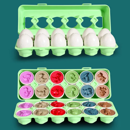 12 Matching Eggs Montessori Sensory Baby Toys Easter Eggs Chicken