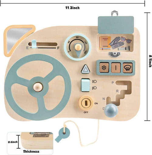 Montessori Toy Steering Wheel Wooden Busy Board Wooden Sensory Toys