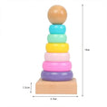 Load image into Gallery viewer, Children Rainbow Tower Ferrule Wooden Toy Stacking Circle Baby Early
