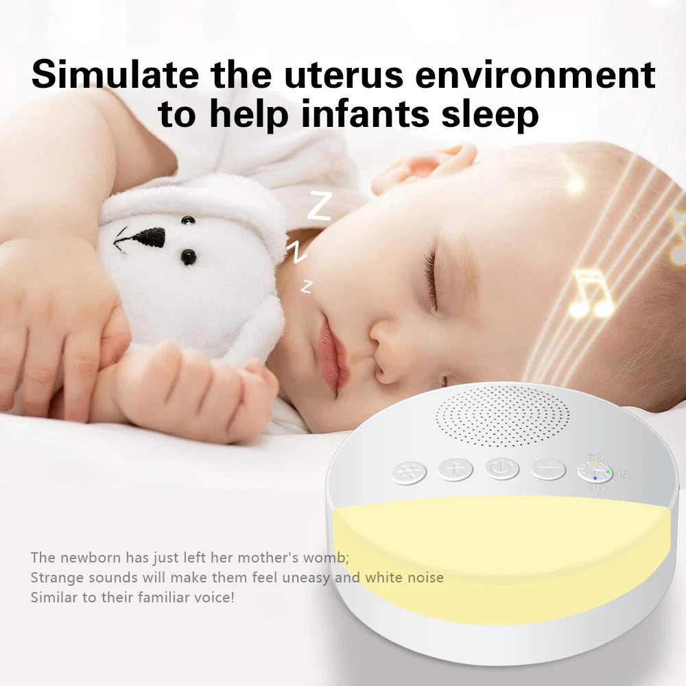 Portable Baby White Noise Machine USB Rechargeable Timed Shutdown