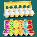 Load image into Gallery viewer, 12 Matching Eggs Montessori Sensory Baby Toys Easter Eggs Chicken
