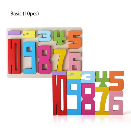 Wooden educational digital blocks, creative puzzles, stacking toys,