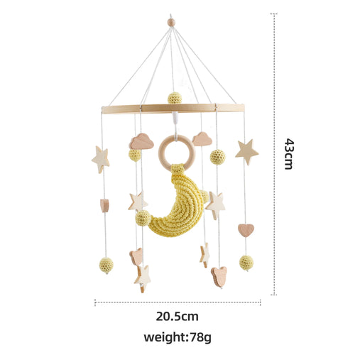 Baby Rattle Toy 0-12 Months Wooden Mobile On The Bed Beech Wind Chime