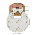 Load image into Gallery viewer, 3Pcs/Set Baby Flower Bibs & Headbands Bow Nylon Hairbands Double Side
