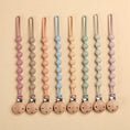 Load image into Gallery viewer, Beech Wood Chew Bead Pacifier Clips Dummy Chain Holder Newborn Soother
